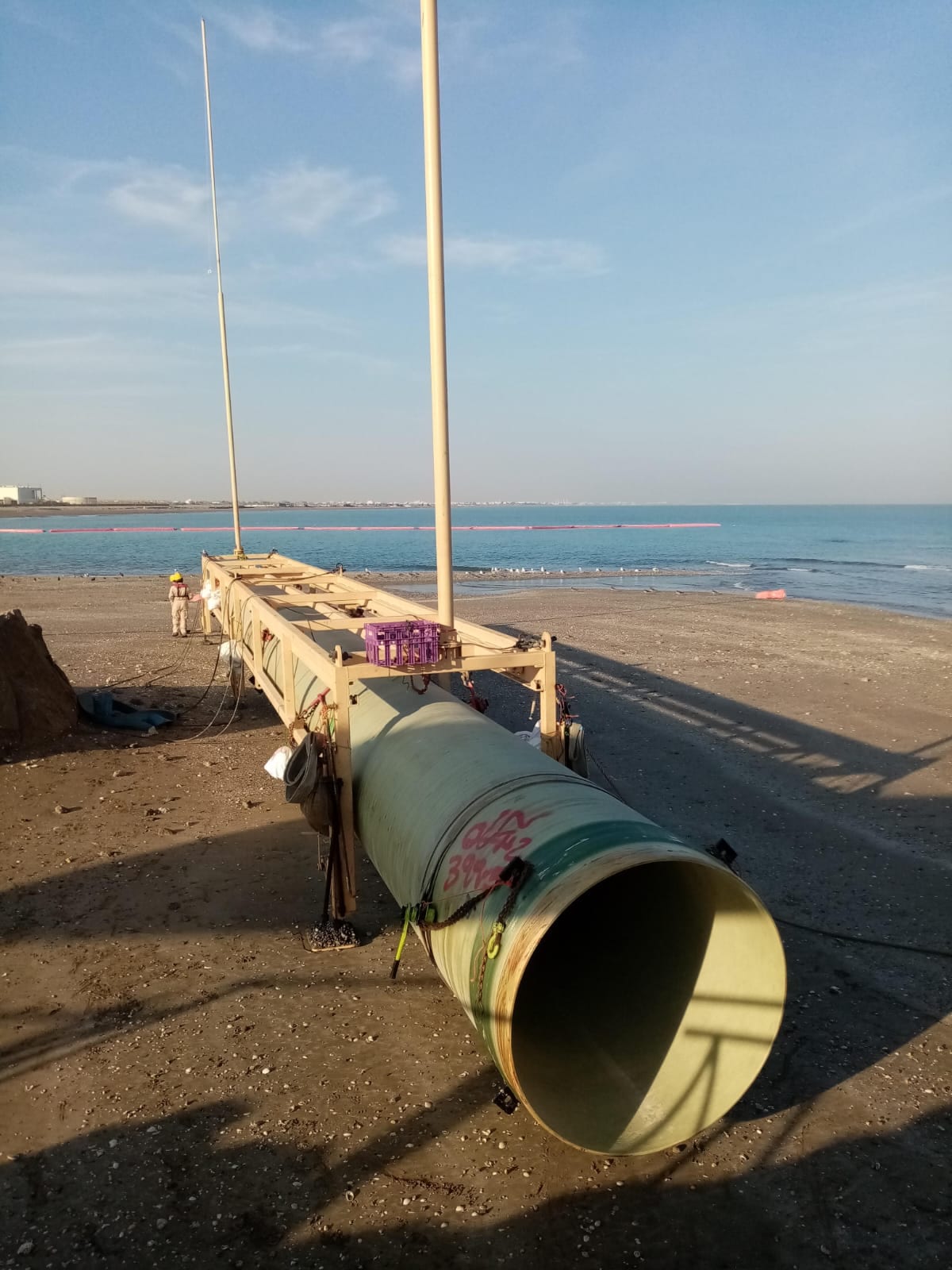 GRP pipe installation, Oman