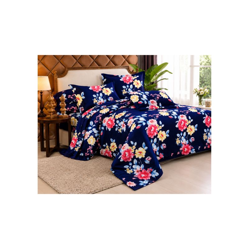 Single Fitted Bedsheet Set – Elegant Floral Design