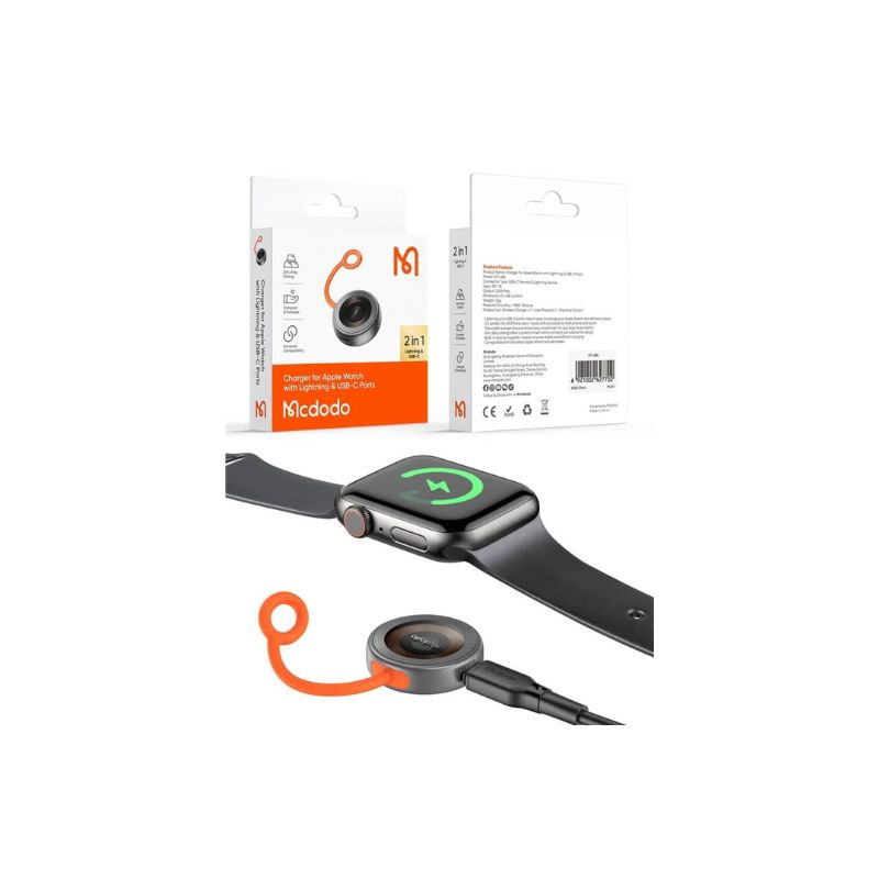 MCDODO 2-IN-1 APPLE WATCH CHARGER LIGHTNING & USB-C