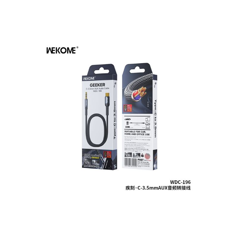 WEKOME WDC-196 GEEKER L-TYPE 3.5MM AUX AUDIO CABLE