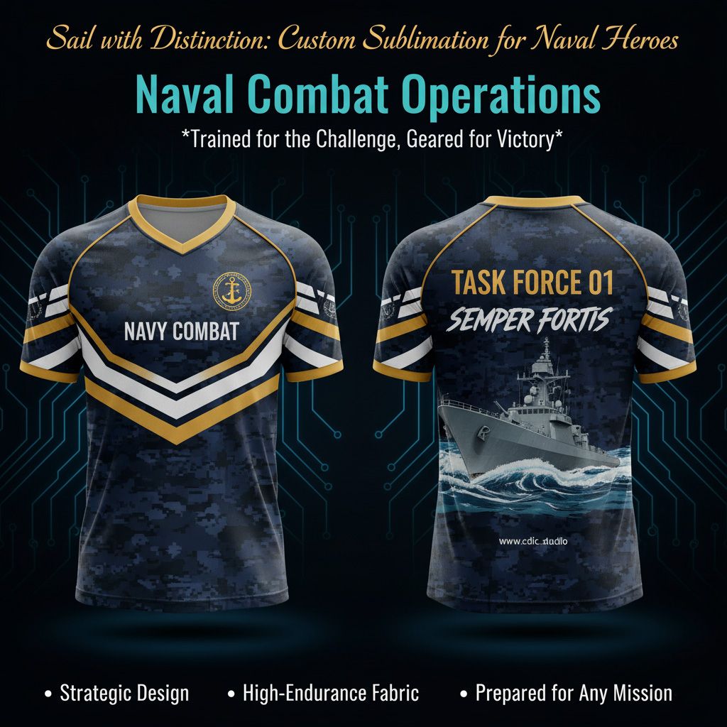 Navy Jersey Design Service – Custom Naval & Marine Tactical Sportswear Design 57-64 | CDIC.Studio