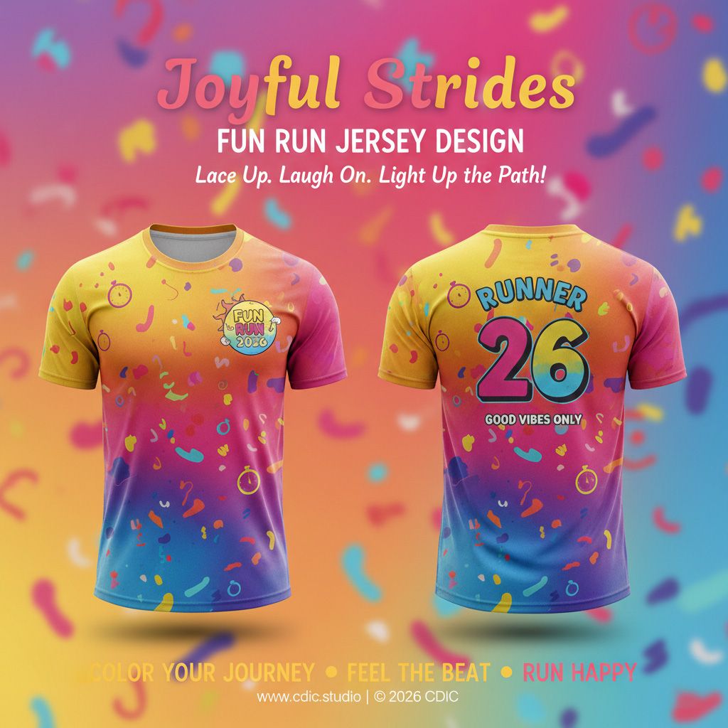 Fun Run Jersey Design Service – Custom Marathon & Charity Event Sportswear Design 01-08 | CDIC.Studio