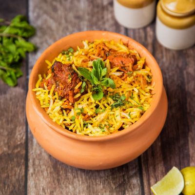 Chicken Tikka Biryani + Egg + Potatoes