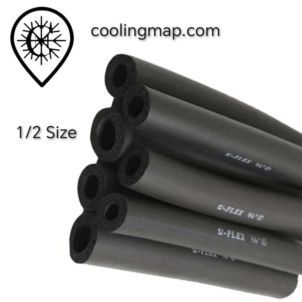 Rubber Poam Insulation Tube for Copper Pipes 1/2 Size. عزل نحاس