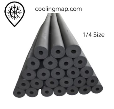 Rubber Poam Insulation Tube for Copper Pipes 1/4 Size. عزل نحاس