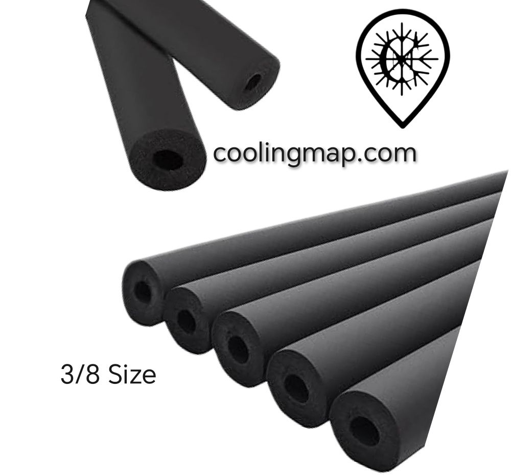 Rubber Poam Insulation Tube for Copper Pipes 3/8 Size. عزل نحاس
