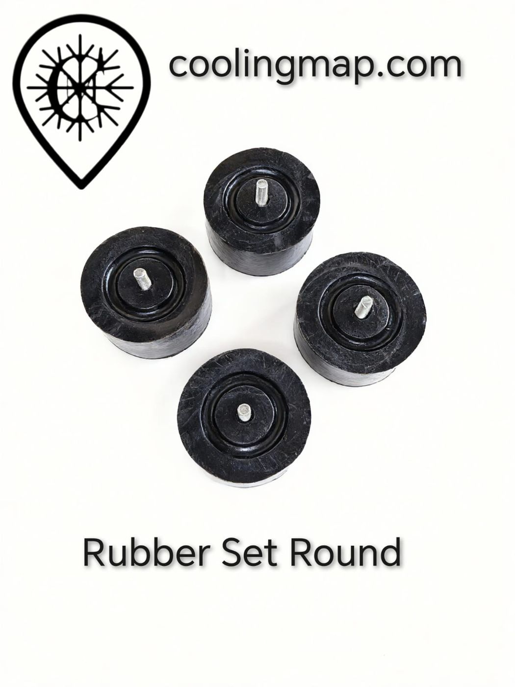 Heavy-Duty Round Mounting Rubber Set (Anti-Vibration Rubber Pads with Threaded Studs)