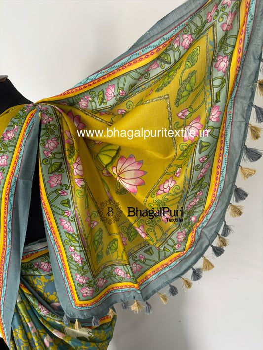 Classic Petal Pure Tussar Silk Digital Print Saree