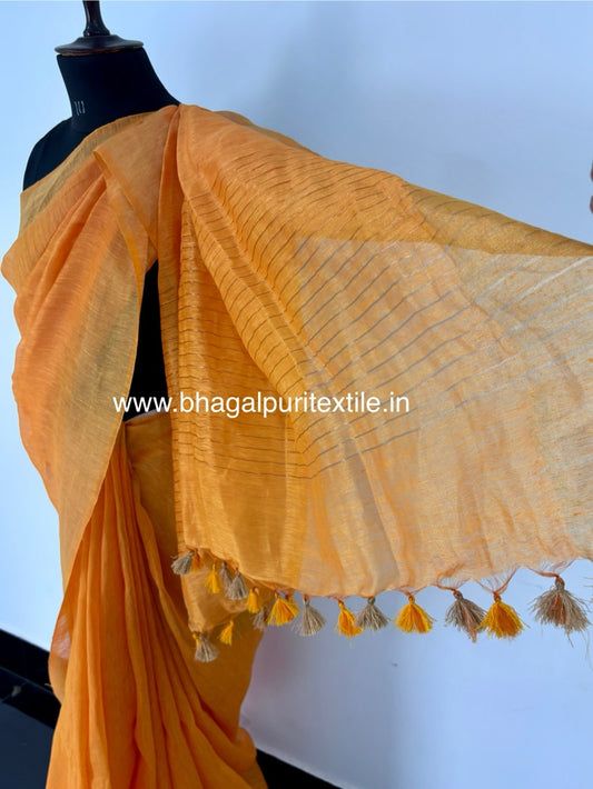 Sunehri Hawa Silk Linen Saree With Running Blouse 1 m