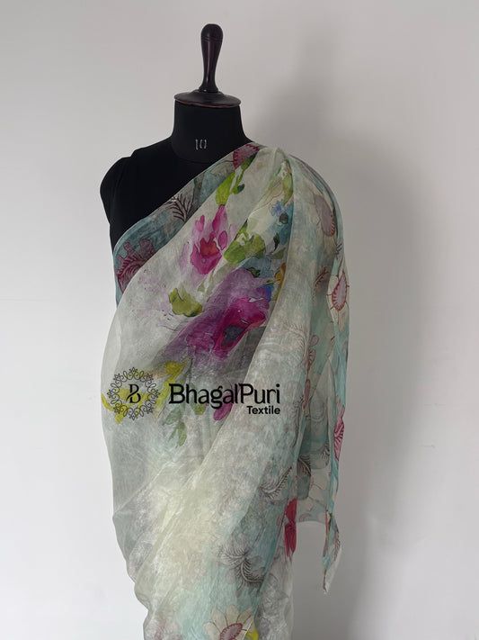 Garden of Dreams Organza Silk Digital print Saree
