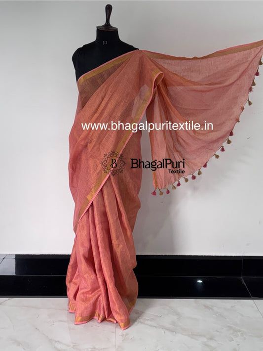 Metallic Linen Tissue saree
