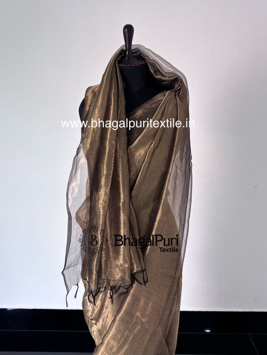 Luxury Black Tissue Silk Saree – Soft Lightweight Saree for Special Occasions