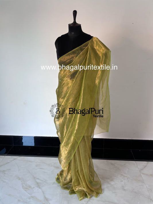 Kanika Mint Tissue Silk Saree With Running Blouse 1M