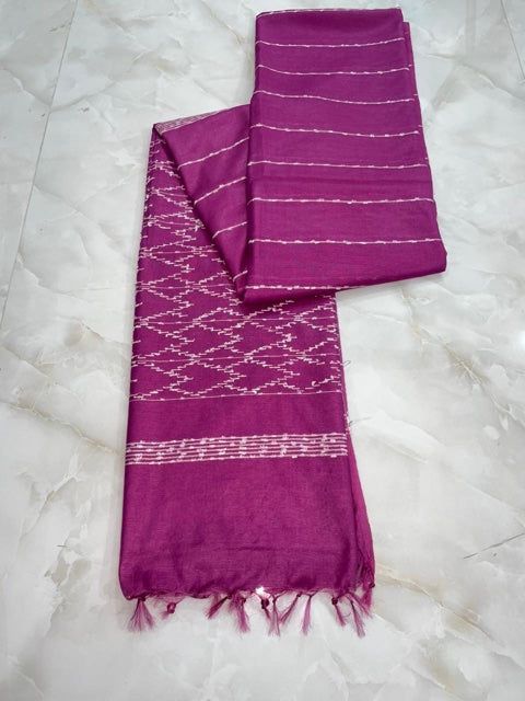 Cotton silk dobi buta weave saree