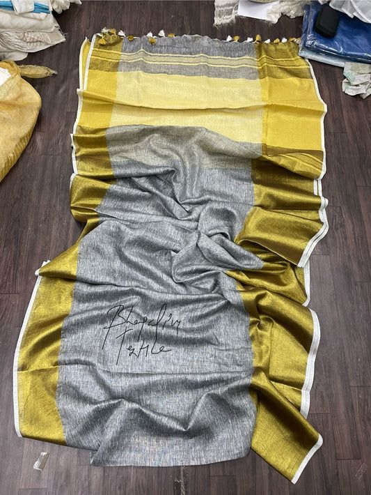 Golden Maha Pad Saree Grey