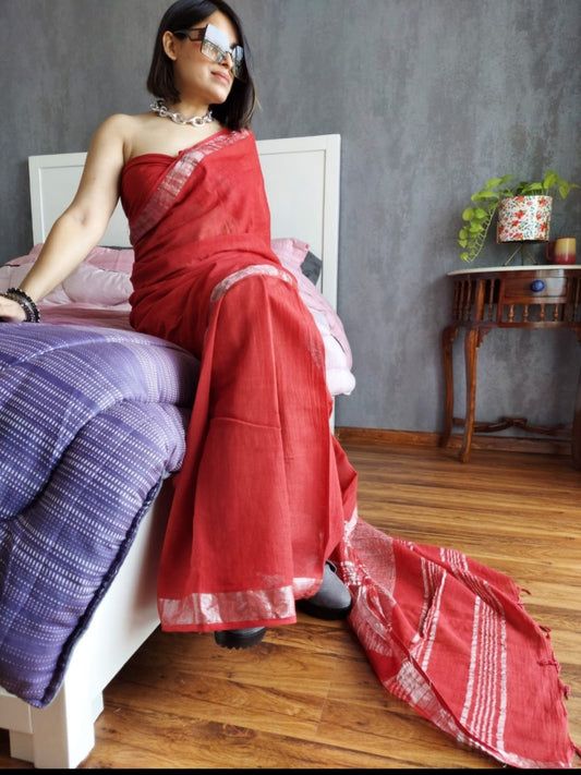 Midnight Elegance Cotton Saree