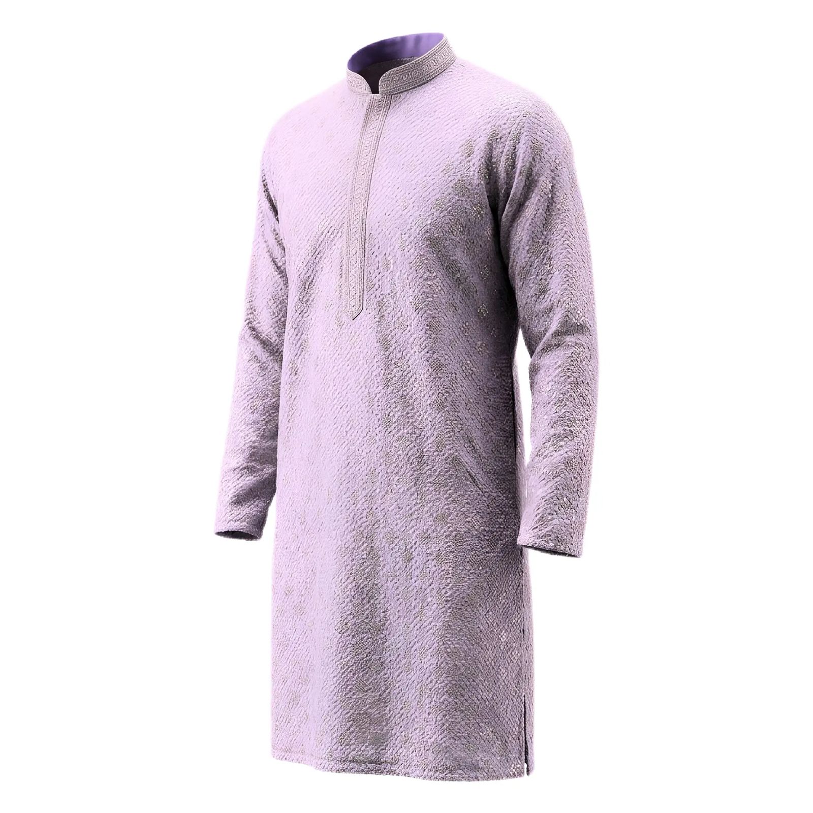 Men’s Premium Textured Chicken curry Kurta – Lavender Grey