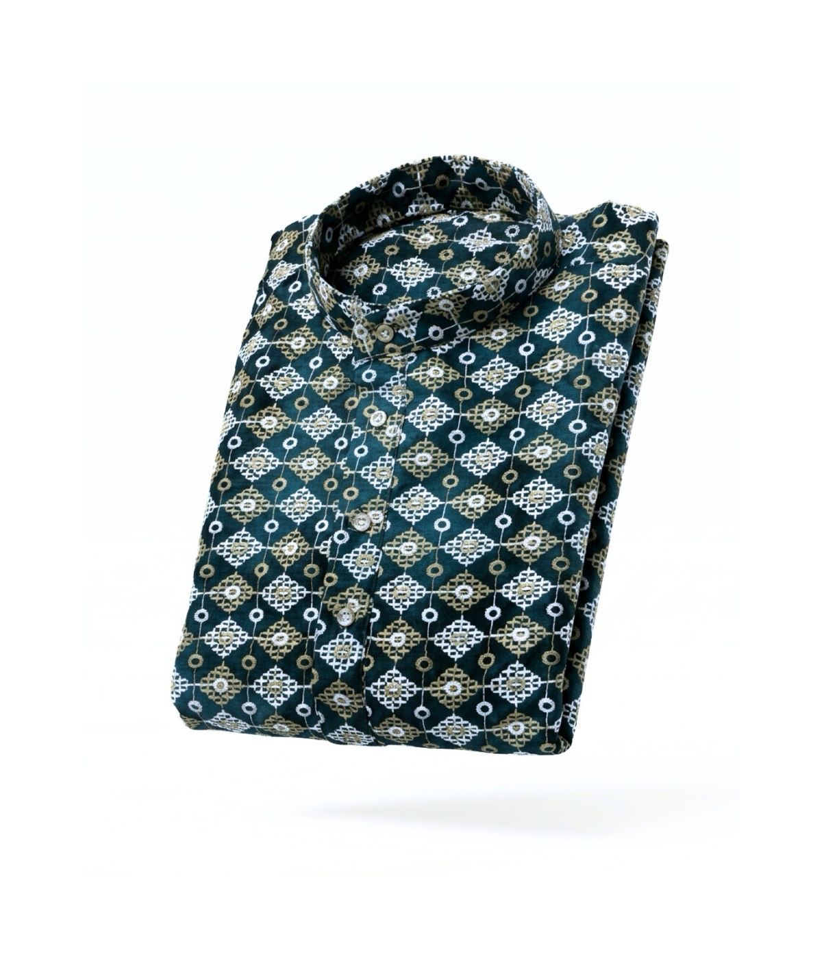 Emerald Heritage Raw Silk Embroidery Kurta For MEN'S