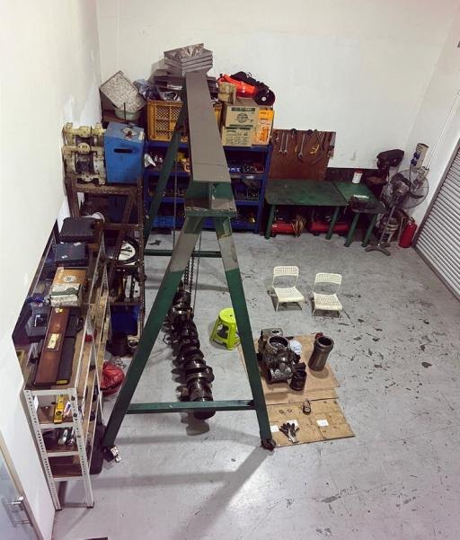Workshop machinery servicing area