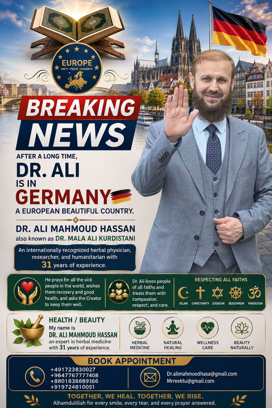 Breaking News: Dr. Ali is now in Germany.