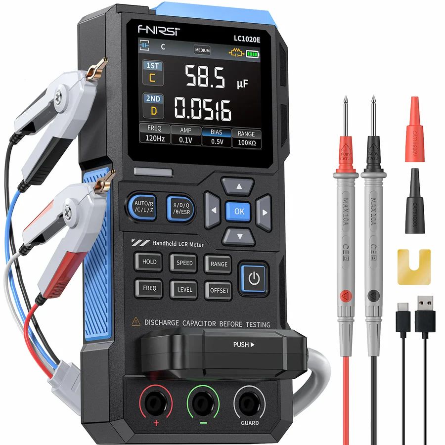 FNIRSI LC1020E High Precision Handheld Digital Bridge LCR ESR Tester