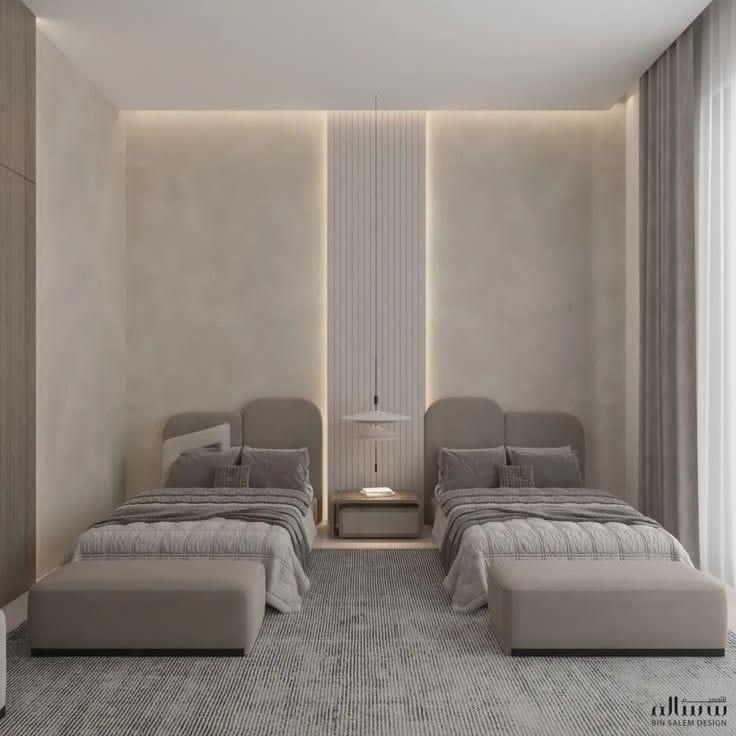 Kids' Bedroom with Wall Headboard – Design 5