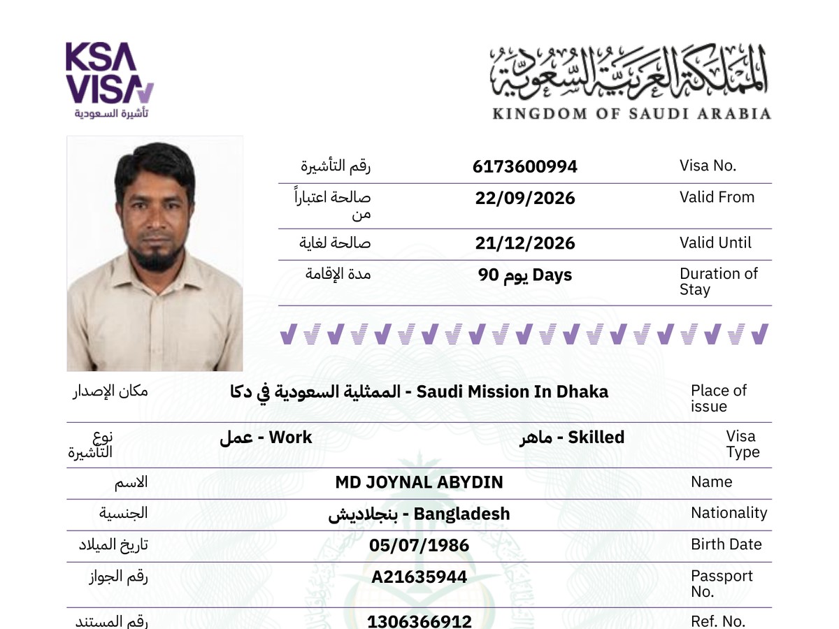 Saudi Arabia Work Visa: Port Worker