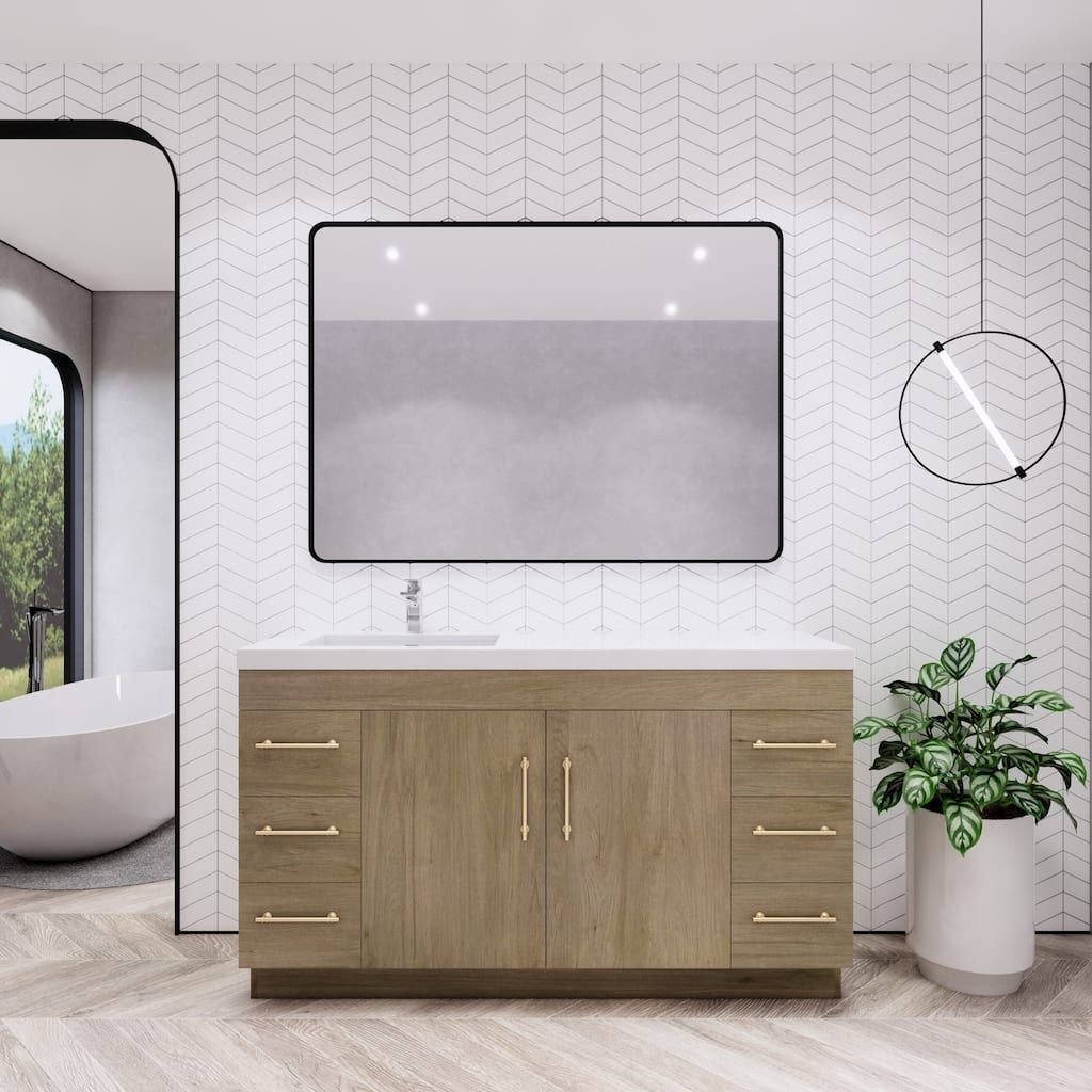 Eliza 60'' Freestanding Vanity with Single Sink on the Left