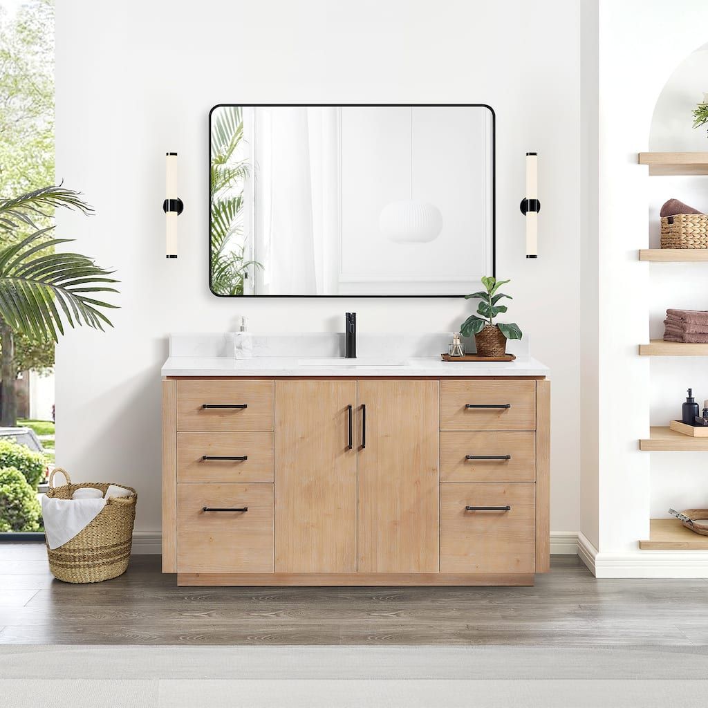 San Single Bath Vanity with Composite Stone Top without Mirror
