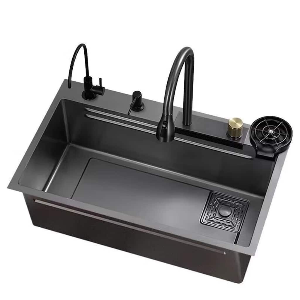Stainless Steel Rectangular Waterfall Kitchen Sink