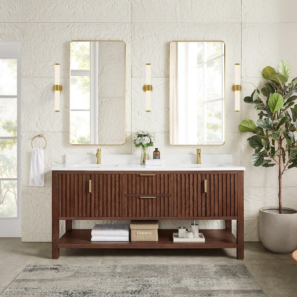 Vitre Bath Vanity with Composite Stone Top without Mirror