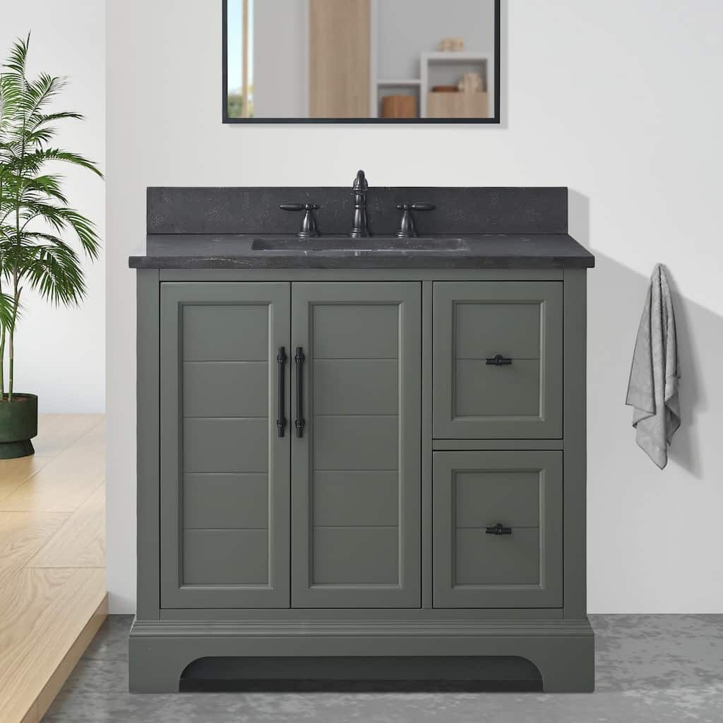 Vanity Art 36" Single Sink Bathroom Vanity with Top & Backsplash