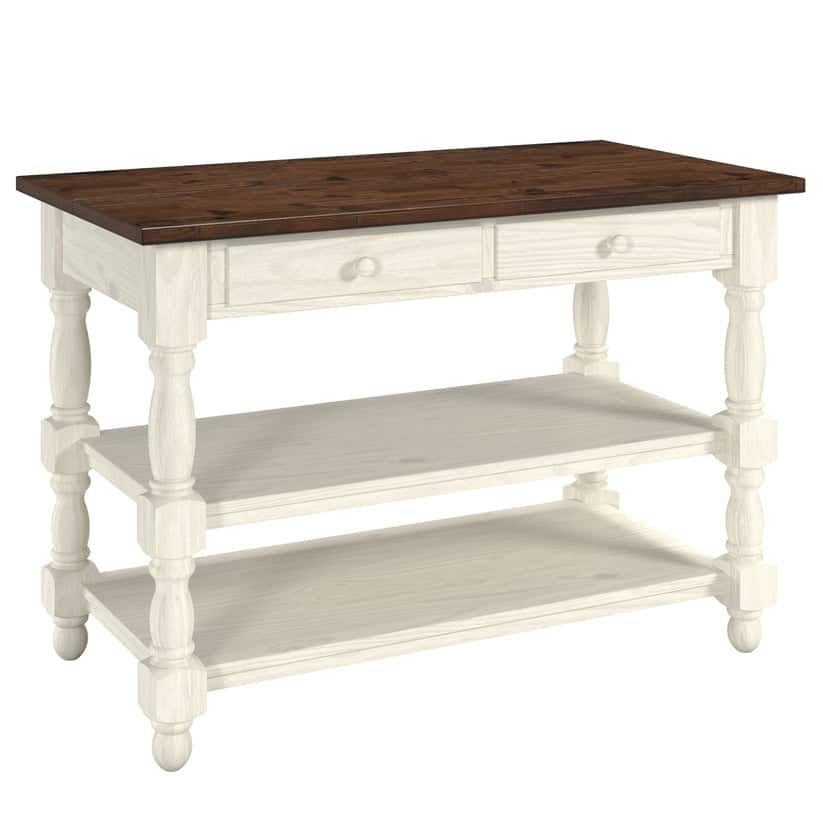 Wood Kitchen Island 2 Drawers 2 Shelf | Furniture Dash